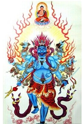 男生后背唯美佛像纹身手稿图片