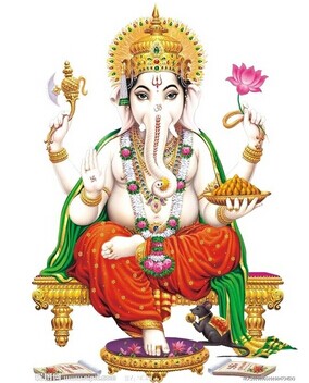 后背漂亮好看象神纹身手稿图片