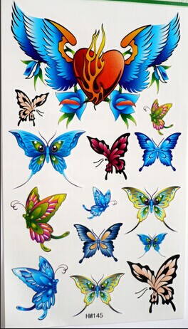 唯美蝴蝶男生女生身体全方位纹身手稿图片