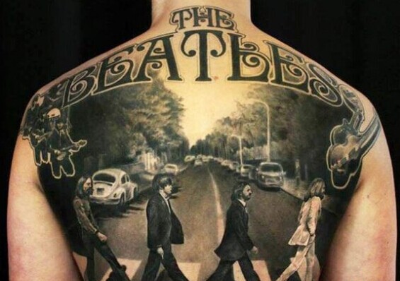 欧美纹身图案背之马路