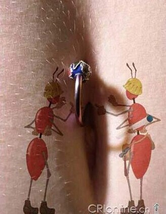 性感美女私处个性诱人的蚂蚁清洁工纹