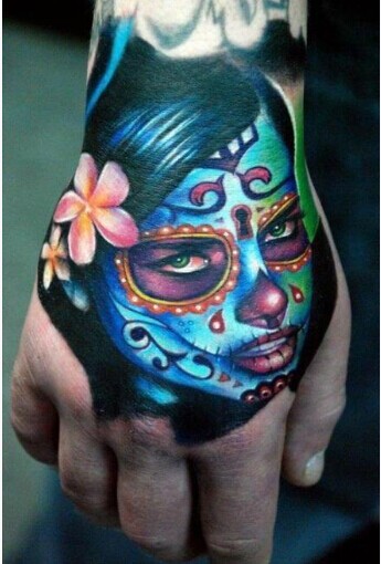 手部个性大幅女生肖像纹身图缩略频道推荐图