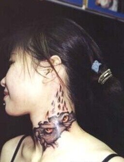 令人莫名恶心的恐怖鬼脸纹身图案图片