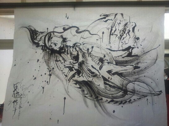 龙头纹身手稿图案图片