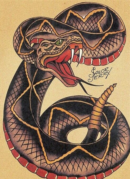 推荐一款蛇纹身手稿图案图片