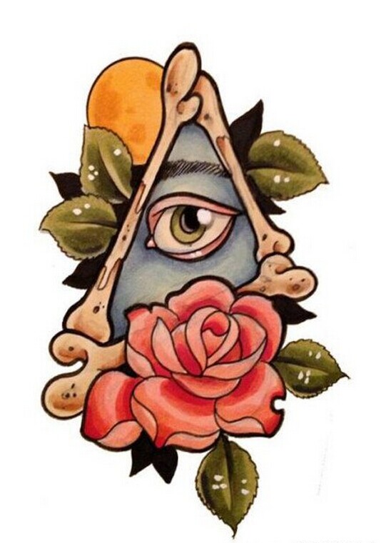 三角眼纹身手稿图案图片