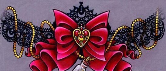 推荐一款蕾丝蝴蝶结纹身手稿图案图片