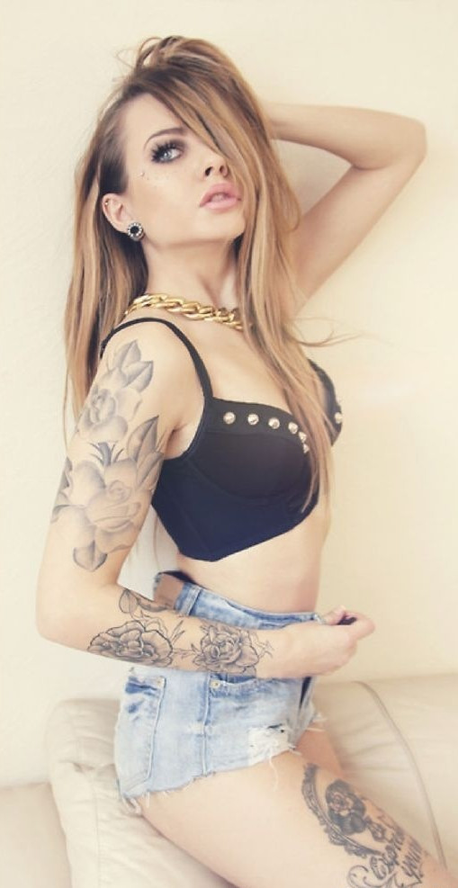 性感美女手臂美丽纹身图案欣赏图片