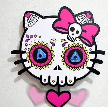 Kitty猫纹身手稿图案图片