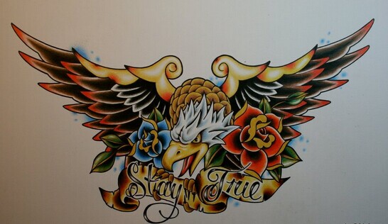 老鹰纹身手稿图案图片