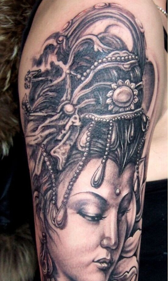 很有个性的观音佛纹身图案大全推荐图片