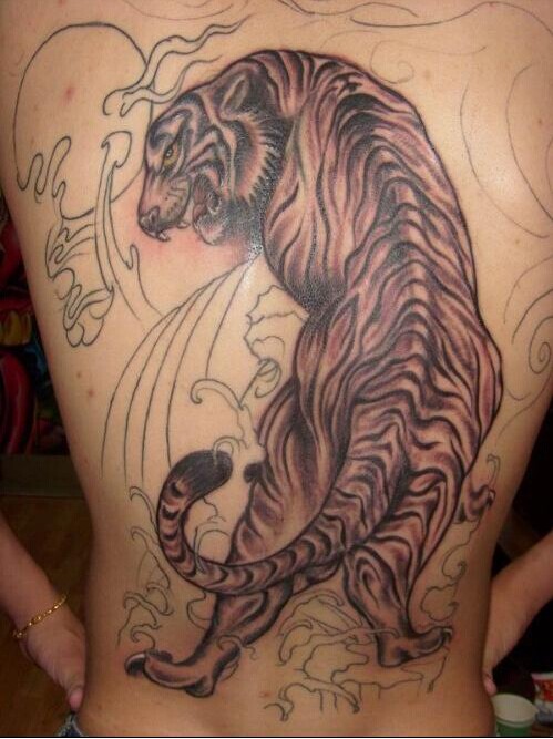 男生身体各部位霸气老虎纹身图案大全