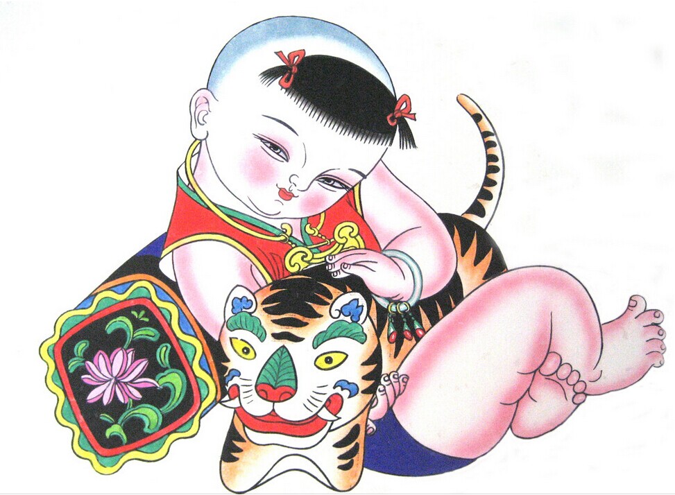 可爱经典的财神童子纹身手稿图图片