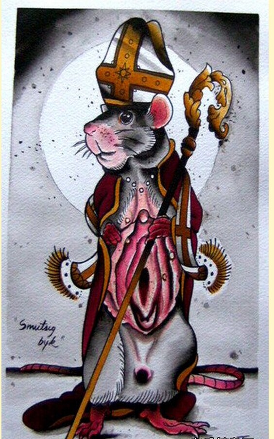 一款老鼠纹身手稿图案推荐图片