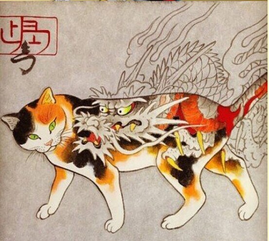 爱纹身的猫咪纹身手稿图案推荐图片