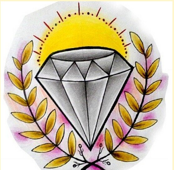 时尚漂亮钻石纹身手稿图案图片