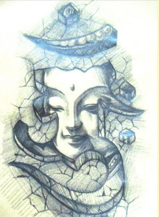 个性梵文地裂纹身手稿图案推荐 图片