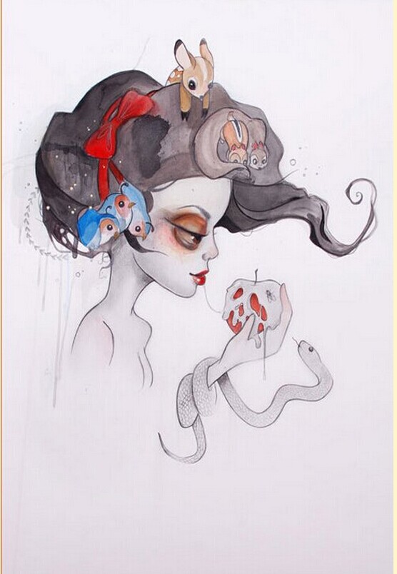 一款女郎纹身手稿图案推荐图片