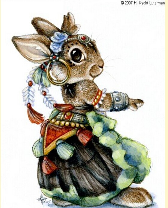 性感时尚漂亮兔子纹身手稿图案欣赏图片