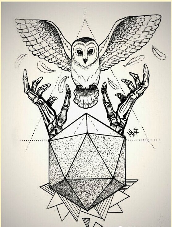 时尚个性点刺老鹰纹身手稿图案欣赏 图片