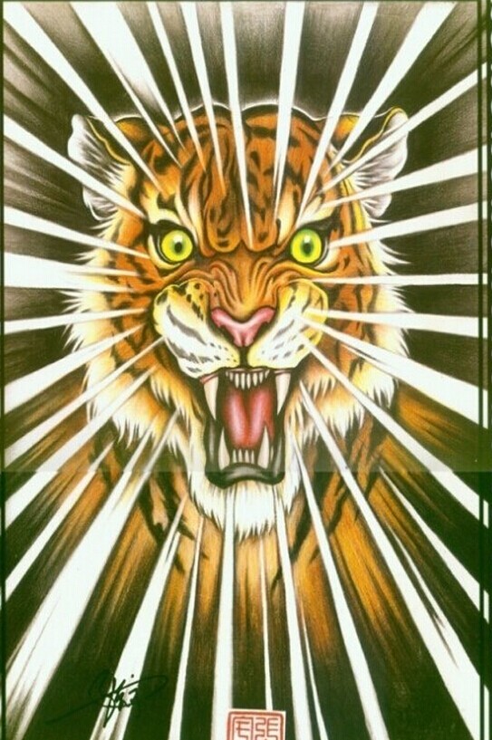 个性时尚老虎纹身手稿图案推荐图片