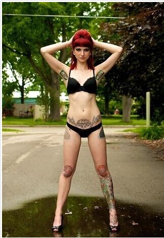 国外性感诱惑美女个性纹身图案