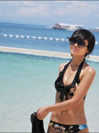 比基尼性感魅力美女腰部纹身图片图片