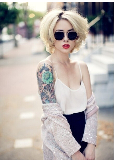 欧美漂亮美女性感手臂纹身图片图片