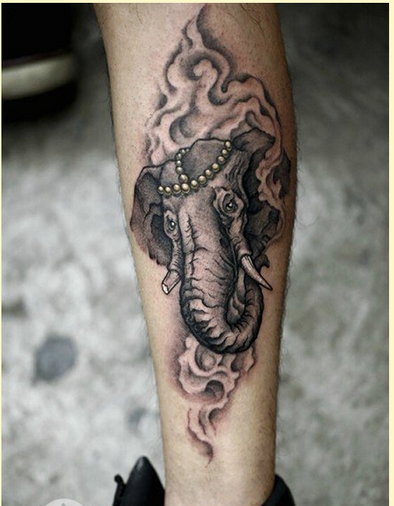 个性时尚脚踝个性象神纹身图案图片