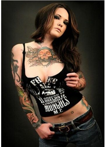 经典靓丽国外漂亮美女个性纹身图片图片