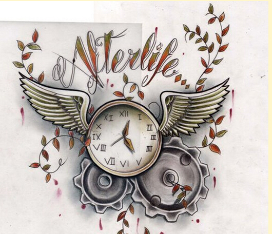 精美潮流好看的的怀表纹身手稿图片欣图片