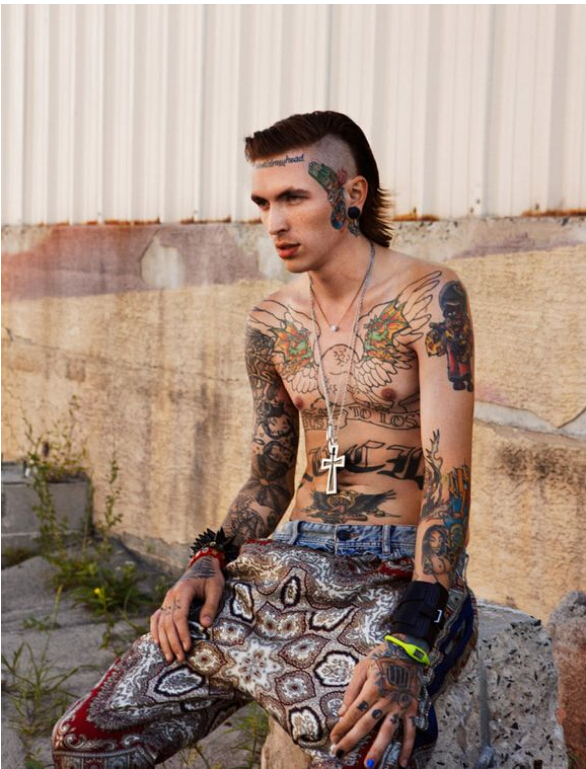 超经典国外男模特个性时尚纹身图片