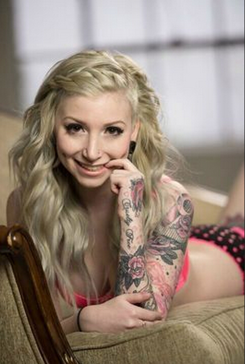 漂亮迷人国外美女性感时尚手臂纹身图图片