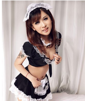 美女靓丽女佣服装时尚个性手臂纹身图图片