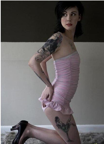 性感国外靓丽迷人美女个性纹身图片图片