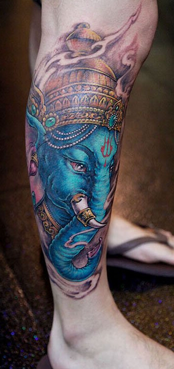 时尚男性腿部经典帅气好看的彩色象神图片