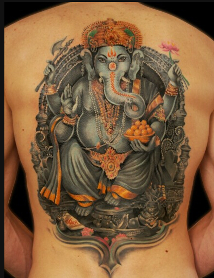 男生后背个性时尚潮流好看的印度象神图片