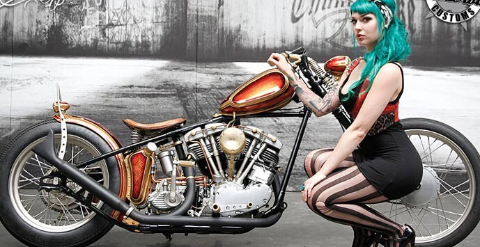 超酷超经典机车外国美女个性纹身图片图片