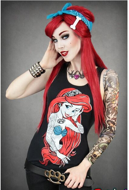 性感欧美美眉个性好看的花臂纹身图片图片