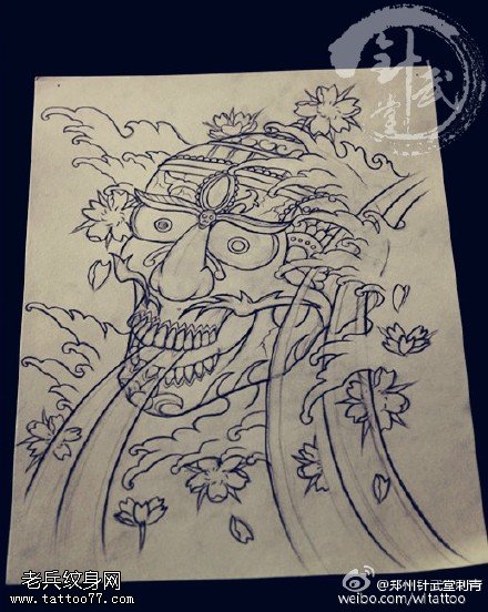 嘎巴拉纹身手稿图案