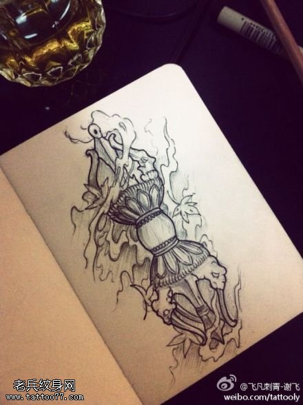 金刚杵纹身手稿图案