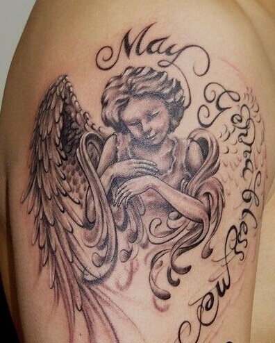 大气唯美的手臂天使刺青