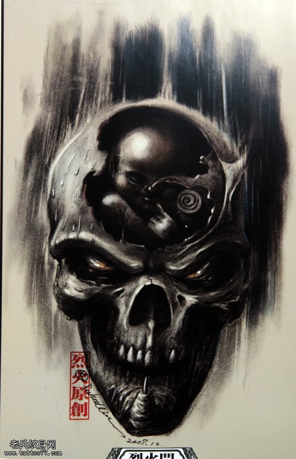 推荐一张个性的骷髅纹身素材