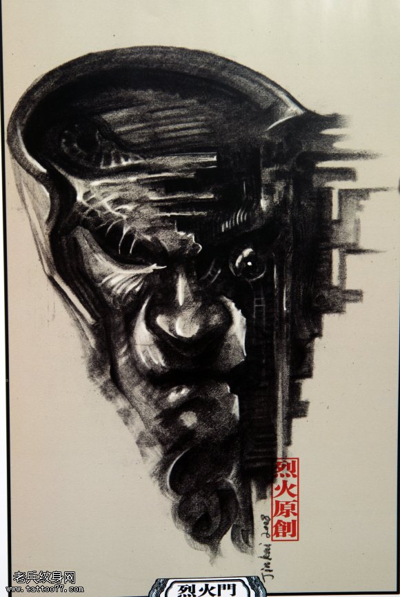 骷髅纹身图案给大家欣赏