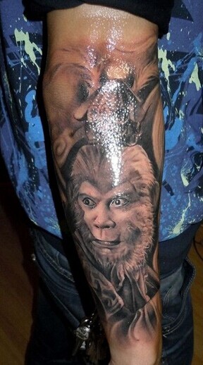 帅气炫酷的孙悟空纹身