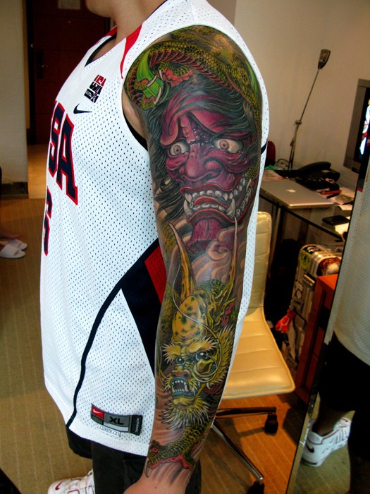 传统个性的般若花臂纹身