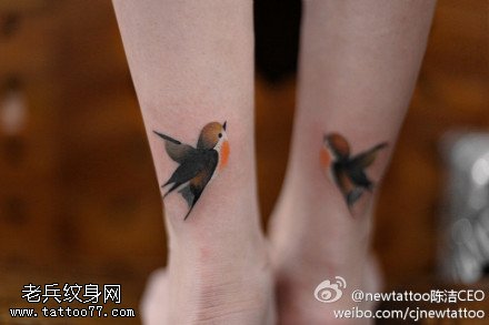 超可爱迷你小燕子纹身图案