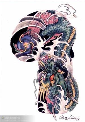 亚洲独特的半甲纹身手稿很值得收藏