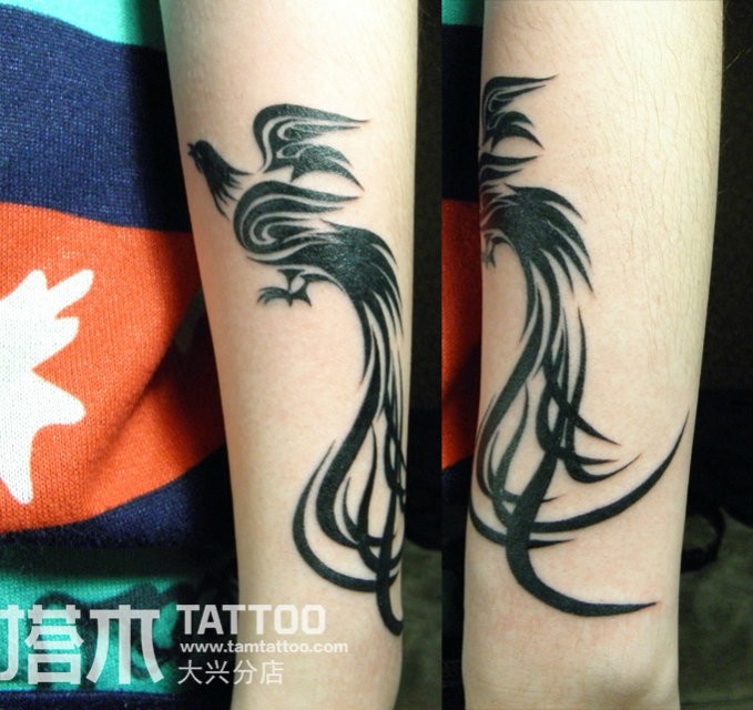 情侣纹身凤凰纹身图腾(女)