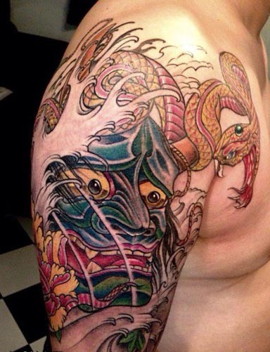 时尚潮流的般若纹身